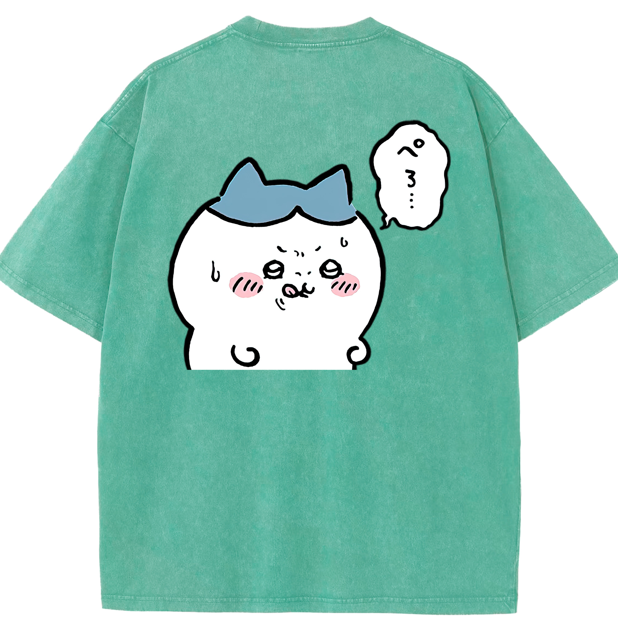（画像用） ちいかわ ハチワレ Chii-kawa hachiware 綿100% ヴィンテージ風 半袖Tシャツ（背面プリント）